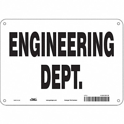 CONDOR 486X69 Safety Sign 7 in x 10 in Aluminum