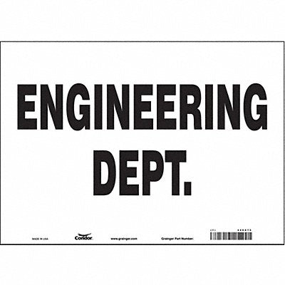 CONDOR 486X75 Safety Sign 10 in x 14 in Vinyl