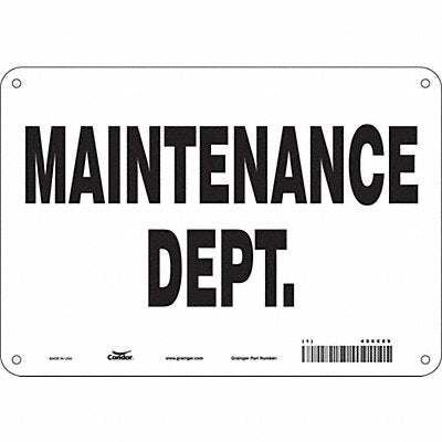 CONDOR 486X89 K1752 Safety Sign 7 in x 10 in Aluminum