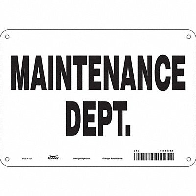 CONDOR 486X92 K1752 Safety Sign 7 in x 10 in Polyethylene