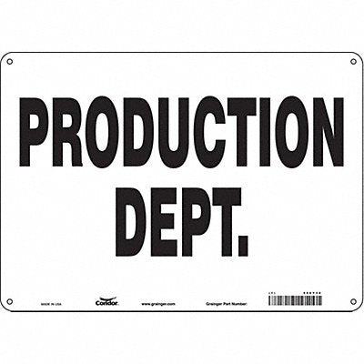 CONDOR 486Y38 Safety Sign 10 in x 14 in Polyethylene