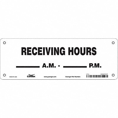 CONDOR 486Y47 Safety Sign 7 in x 20 in Polyethylene
