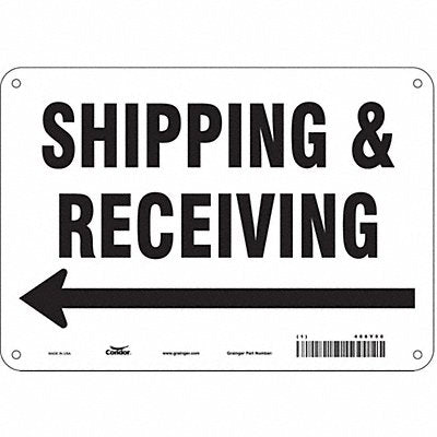 CONDOR 486Y58 Safety Sign 7 inx10 in Polyethylene