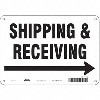 CONDOR 486Y62 K1778 Safety Sign 7 in x 10 in Aluminum