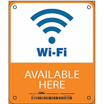 CONDOR 486Y88 Safety Sign 6 1/4 in x 5 1/4 in Aluminum