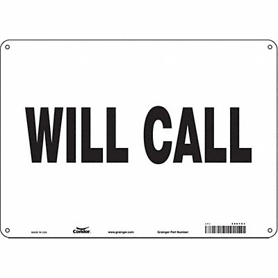 CONDOR 486Y93 K1874 Safety Sign 10 in x 14 in Aluminum