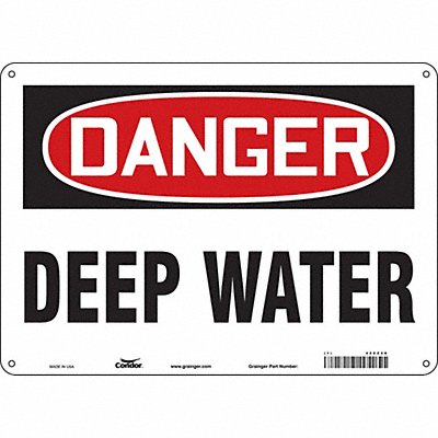 CONDOR 486Z08 Safety Sign 10 inx14 in Aluminum