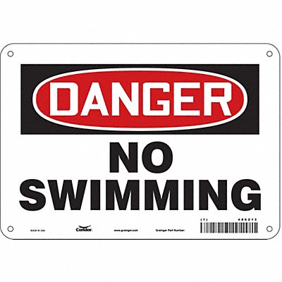 CONDOR 486Z13 Safety Sign 7 in x 10 in Aluminum