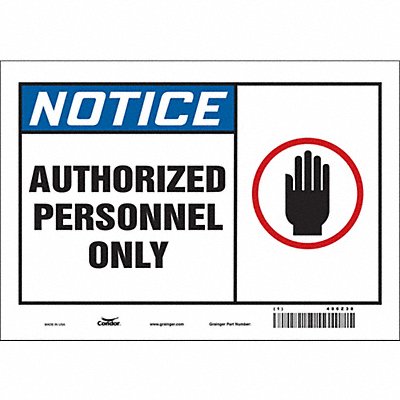 CONDOR 486Z38 Safety Sign 7 inx10 in Vinyl