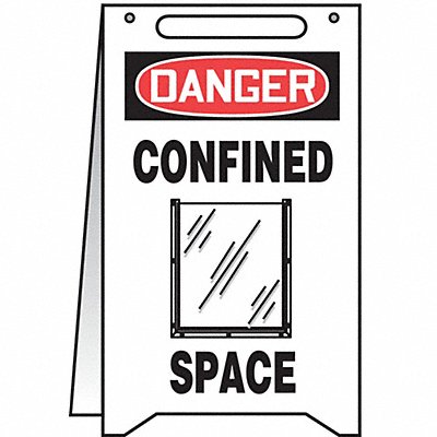 CONDOR 487C80 Floor Sign White Plastic 20 in H