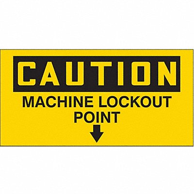 CONDOR 487C99 Safety Sign 2.25in x 4.5in Vinyl PK2