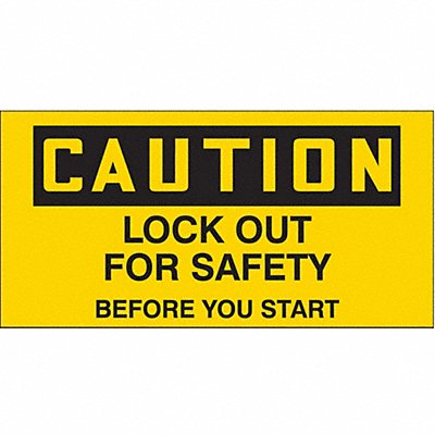 CONDOR 487D01 Safety Sign 2.25in x 4.5in Vinyl PK2