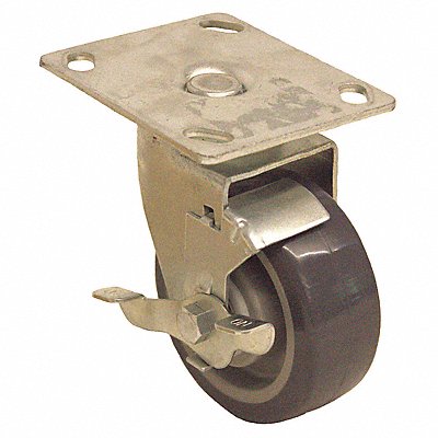 GRAINGER P13SUP040D14SB Standard Plate Castor Swivel 350 lb.