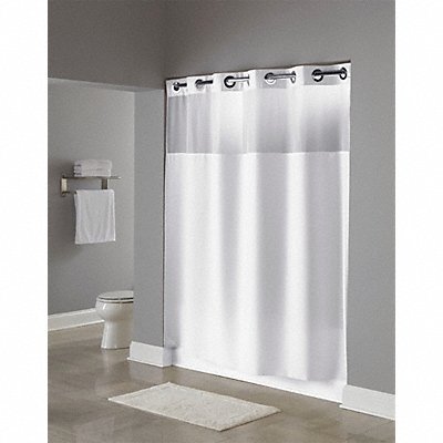 HOOKLESS HBH49MYS01SL77 Shower Curtain 77 in L 71 in W White