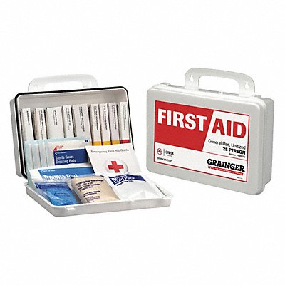 GRAINGER 59474 FirstAidKit w/House 105pcs 6 5/16x2 3/8