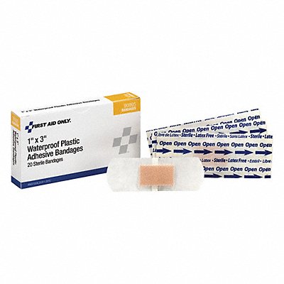GRAINGER 90995 Strip Bandages 3 x1 Plastic PK20