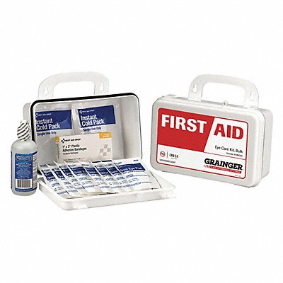 GRAINGER 59468 First Aid Kit w/House 27pcs 2 3/8x4 WHT