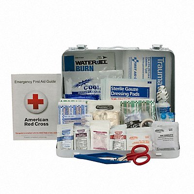 GRAINGER 90561 FirstAid Kit w/House 141pcs 2 3/8x6 WHT