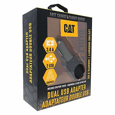 CAT CATDC2USBBLK USB Car Charger Charges Up To 2 Devices