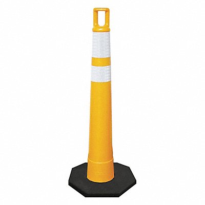 GRAINGER 510YHIP6W4W2650RB10 Traffic Cone 42 Cone Height Yellow