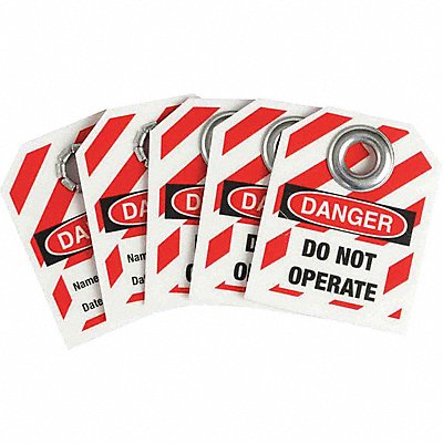 BRADY 148824 Safety Tag 2-1/2 H x 2 W Plastic PK 25