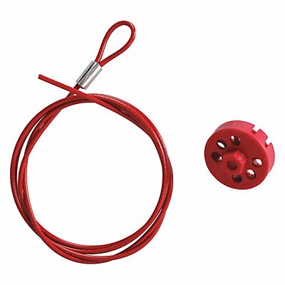 BRADY 122253 Cable Lockout Red 5 ft L Cable