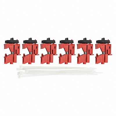 BRADY 148697 Multi-Pole Breaker Lockout Red 2-1/8 H