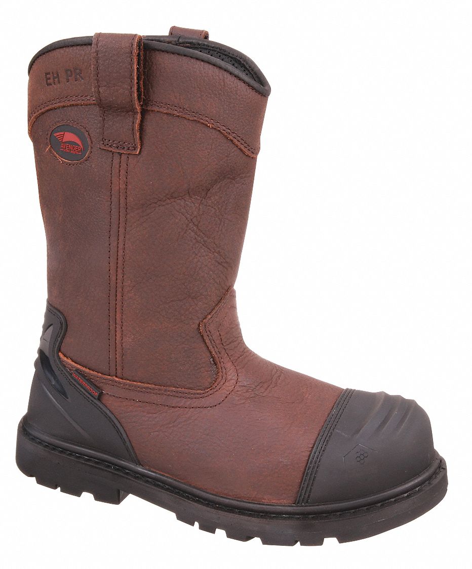 AVENGER SAFETY FOOTWEAR A7876 Wellington Boot XXW 8 1/2 Brown PR