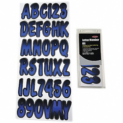 HARDLINE PRODUCTS GBLBKG200 Number and Letter Combo Kit Blue/Black