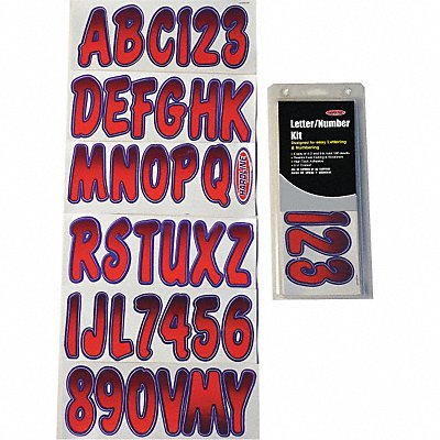HARDLINE PRODUCTS GREPUG200 Number and Letter Combo Kit Red/Purple