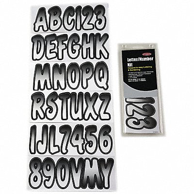 HARDLINE PRODUCTS GWHBKG200 Number and Letter Combo Kit White/Black
