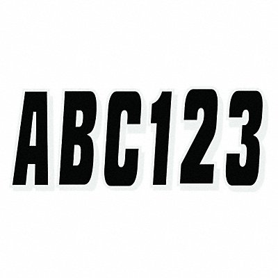 HARDLINE PRODUCTS GBLKSI320 Number and Letter Combo Kit Black 3in. H