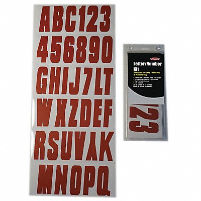HARDLINE PRODUCTS GRED350EC Number and Letter Combo Kit Red 3 in H