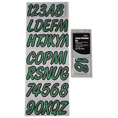 HARDLINE PRODUCTS GKIBKG400 Number and Letter Combo Kit Light Green