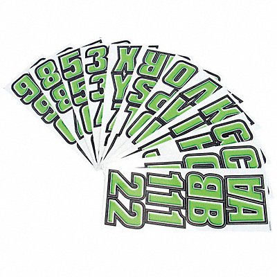 HARDLINE PRODUCTS GKIBLK500 Number and Letter Combo Kit Green/Black