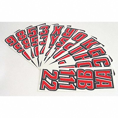 HARDLINE PRODUCTS GREBLK500 Number and Letter Combo Kit Red/Black