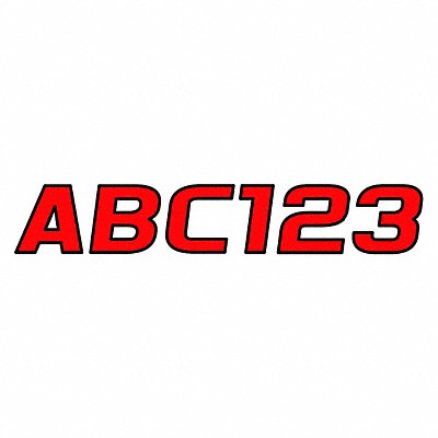 HARDLINE PRODUCTS GREBLK700 Number and Letter Combo Kit Red 3 in.H