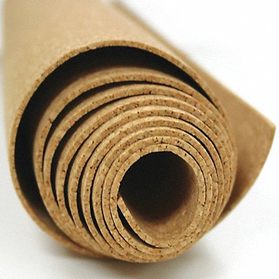 GRAINGER 18RK48 Cork Roll L 8 ft Plain Backing