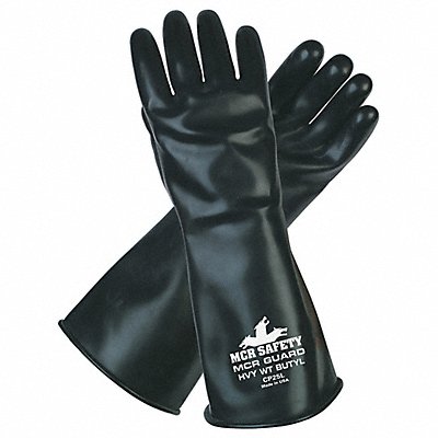 MCR SAFETY CP25XL J4424 Chemical Gloves XL 14 in L Blk PR