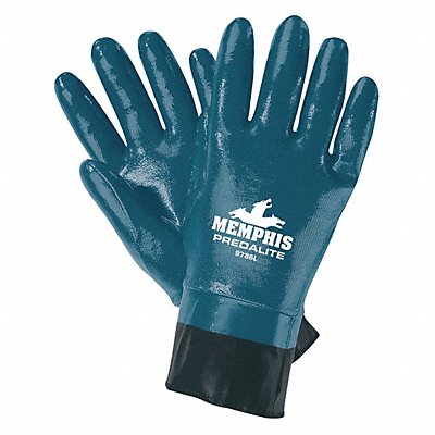 MCR SAFETY 9786M Chemical Gloves M 11 in L Blue PK12