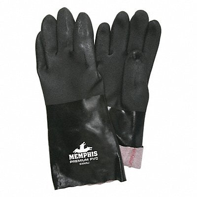 MCR SAFETY 6300SJ Chemical Gloves L 14 in L Blk PK12