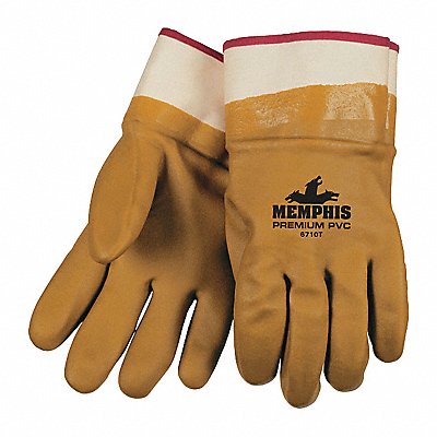 MCR SAFETY 6710T Chemical Gloves L 11-1/2 Tan PK12