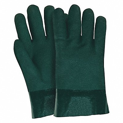 MCR SAFETY 6421 Chemical Gloves L 10 in L Sandy PVC PR