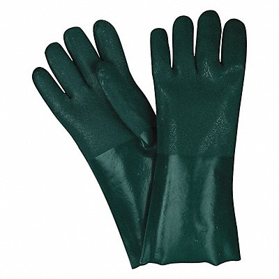 MCR SAFETY 6424 Chemical Gloves L 14inL HunterGreen PK12