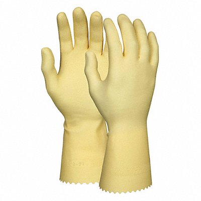 MCR SAFETY 5090E J4452 Chemical Gloves L Amber Latex PR