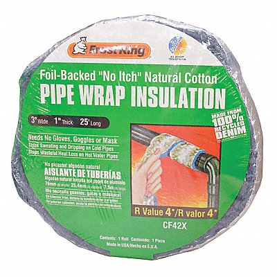 FROST KING CF42X Pipe Wrap 1 In T 3 in W x 25 ft.