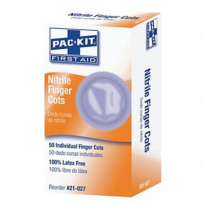 FIRST AID ONLY 21027 Powder Free Finger Cots White L PK50