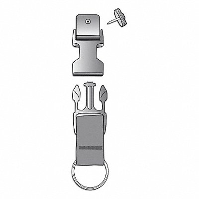 GEARKEEPER AC01003 Snap-On Clip 5-1/2 in L SS Threaded Stud