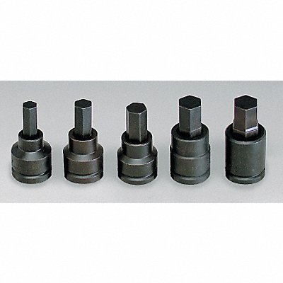 WRIGHT 607 Impact Socket Set Steel Black Oxide 14 to 24 mm