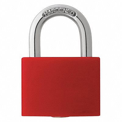GRAINGER 48JR18 Lockout Padlock KA Red 1-7/16 H